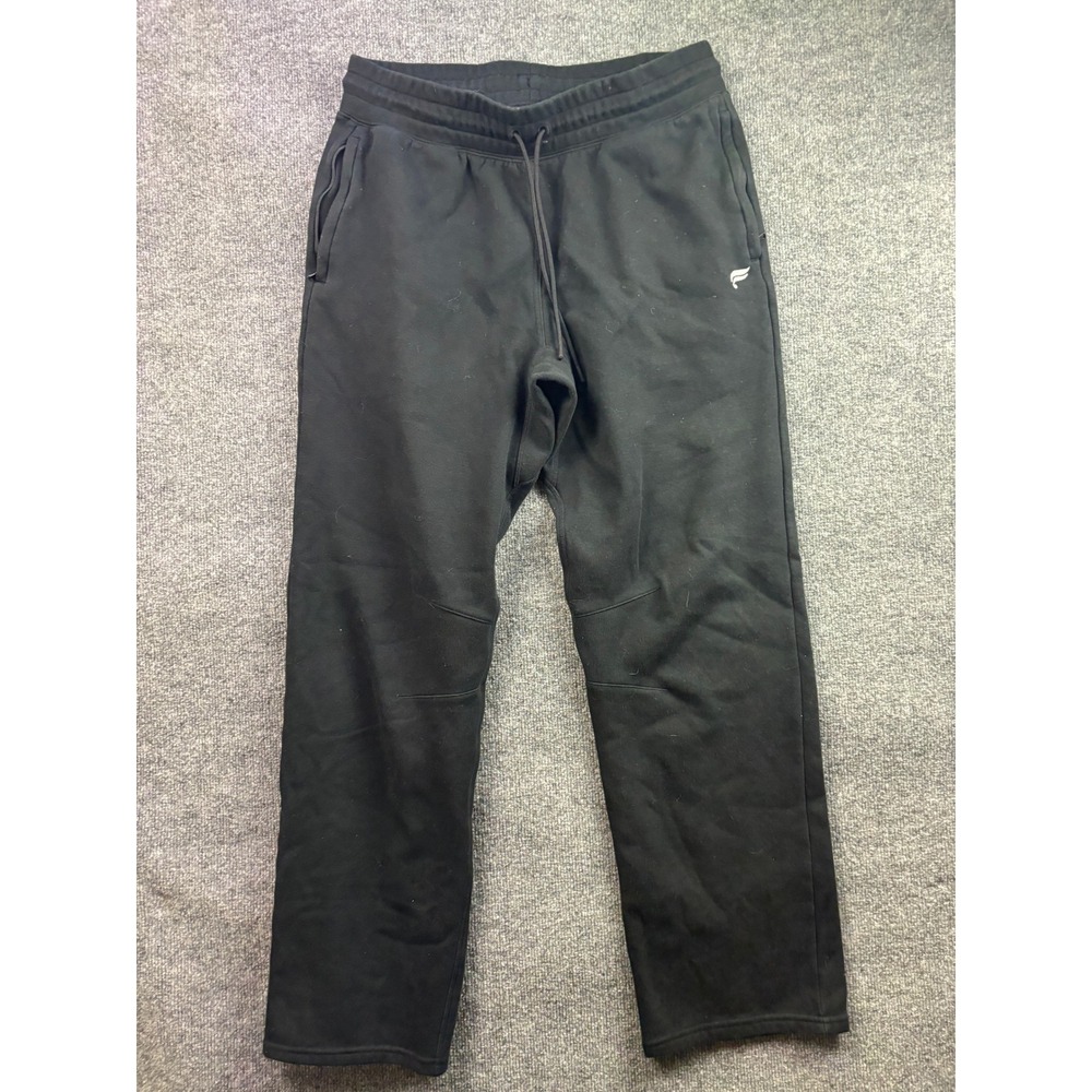 Fabletics Sweatpants Mens L Tall Black Athletic Fleece Joggers Zipper Pockets